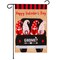 G128 Garden Flag Happy Valentine's Day Love Four Gnomes in Truck 12"x18" Burlap Fabric